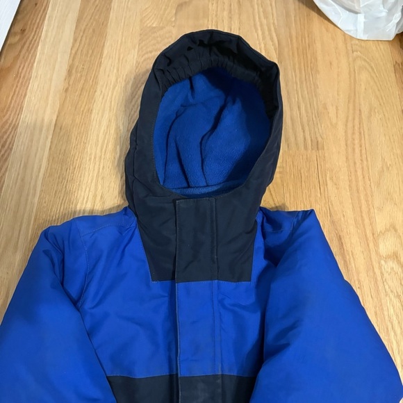 Children’s Place Kids Blue and Black Hooded Jacket Sz 4T Puffer Fleece Lined - Picture 3 of 5